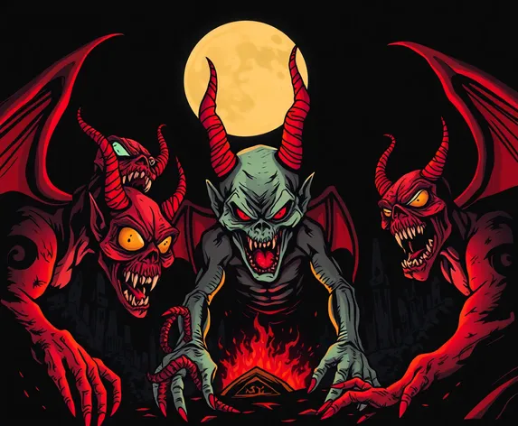 scary demons clip art