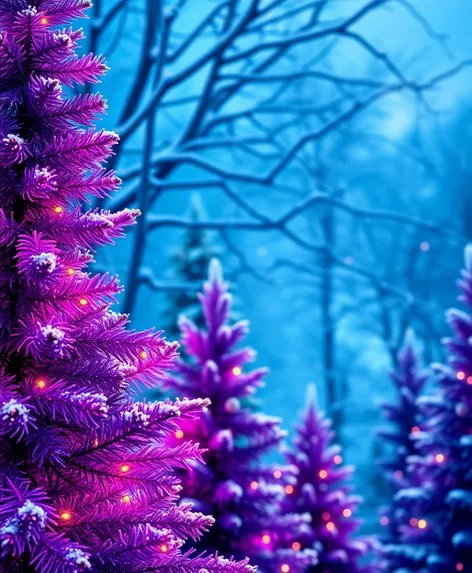 purple christmas trees