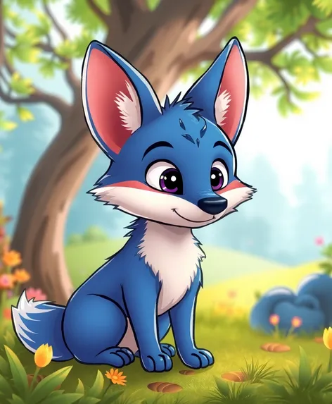 blue fox cartoon