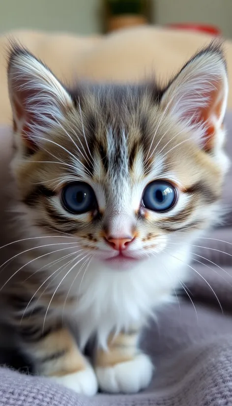 gray white tabby kitten