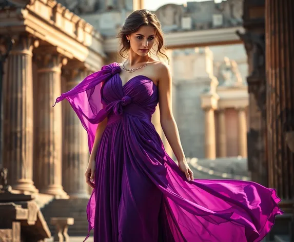 purple greek goddess dress