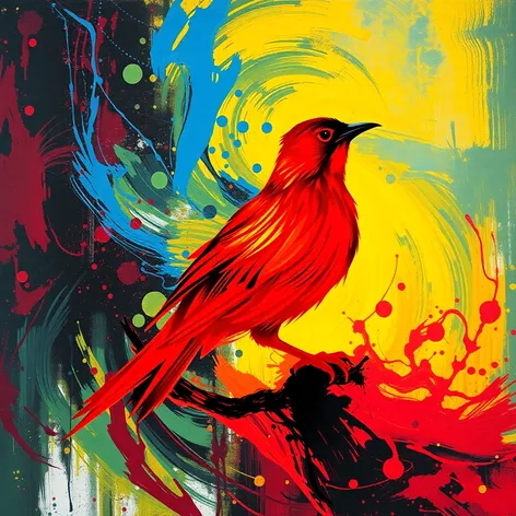 abstract bird painting