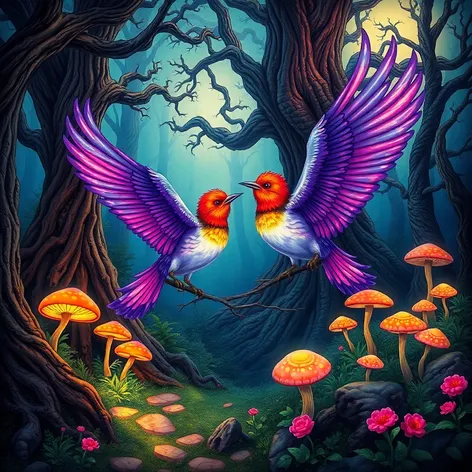 fantasy art birds