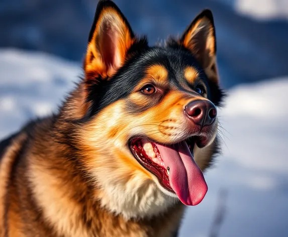 german shepherd and husky