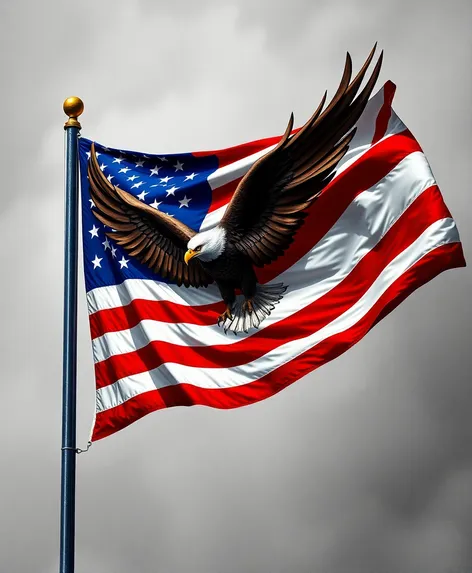 american flag with eagle