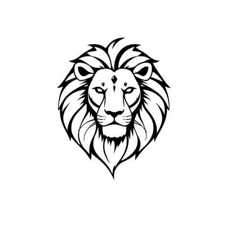 minimalist simple lion tattoo