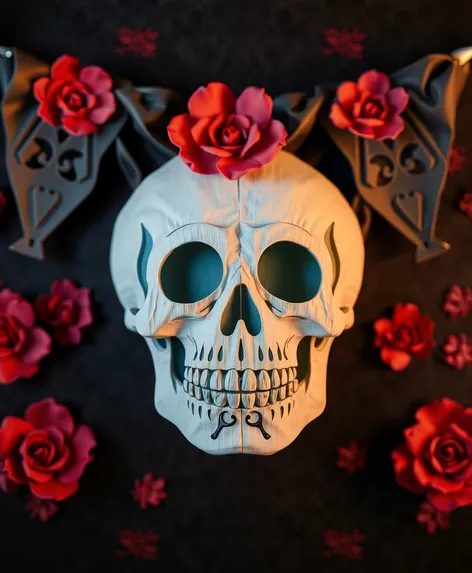 crepe paper skull banner