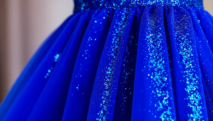 blue dress with glitter