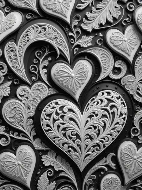 black and white heart