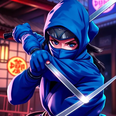 blue female ninja