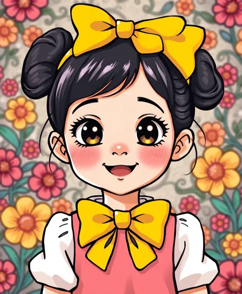 girl yellow bowtie