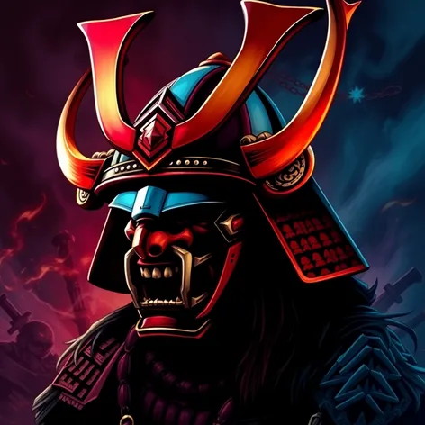 samuraii helmet with horns