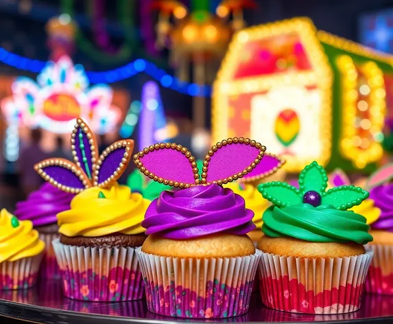 mardi gras cupcakes clipart