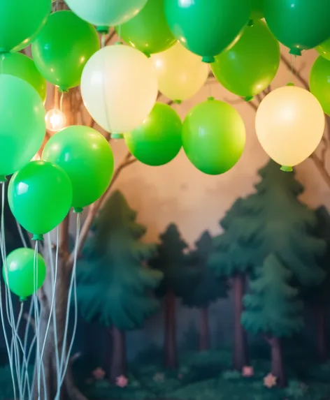 green balloons