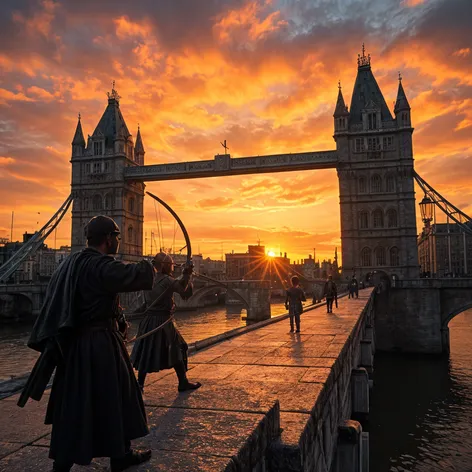 London Bridge with medieval