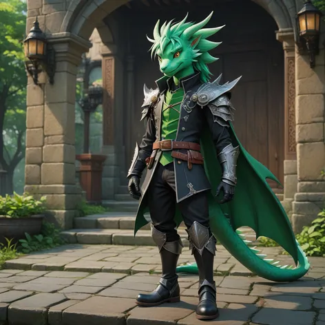 Anthro attractive green male