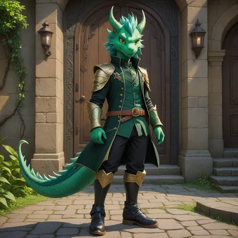 Anthro attractive green male