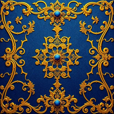 blue and gold designs