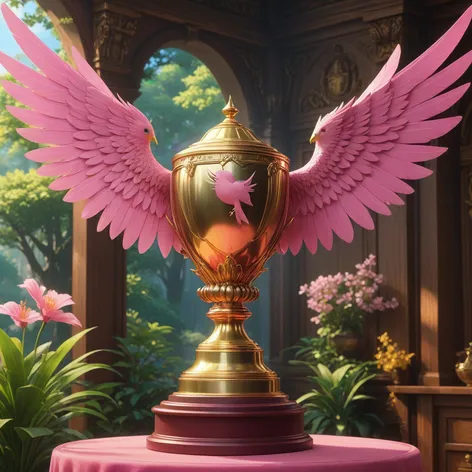 big pink detailed trophy