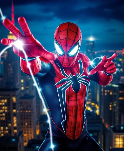 glowing spider man