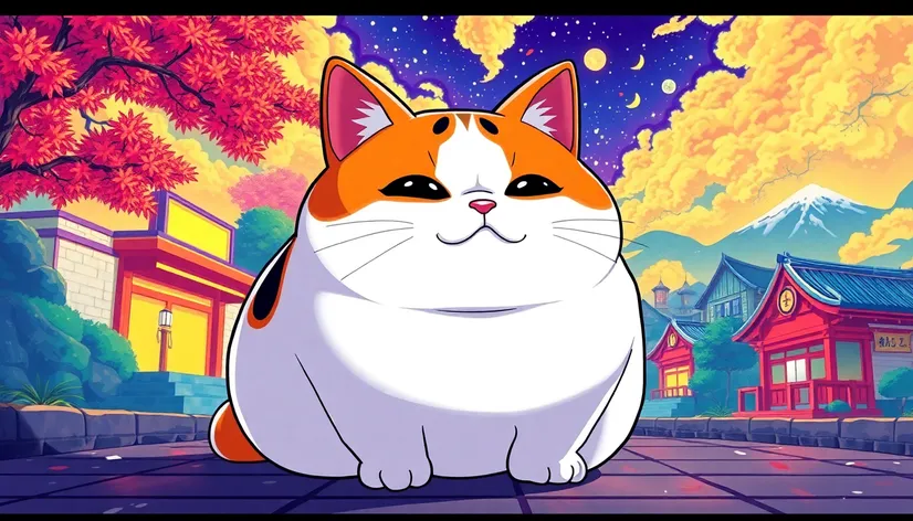 fat anime cat