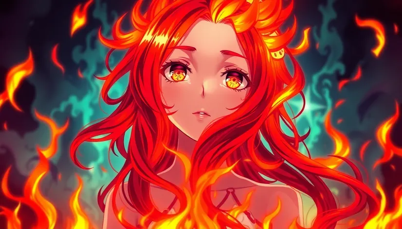 anime fire hair