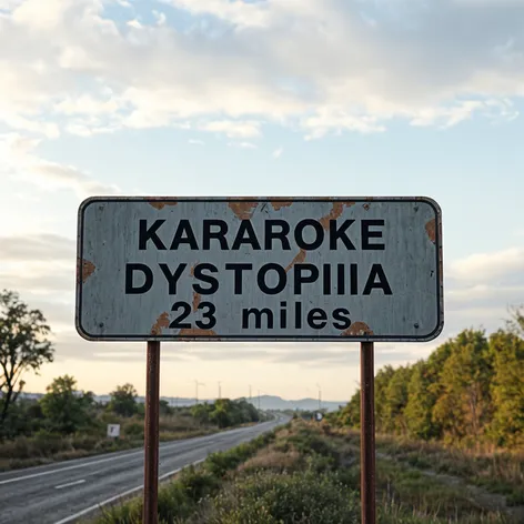 rusty Highway sign, faded