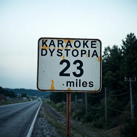 rusty Highway sign, faded