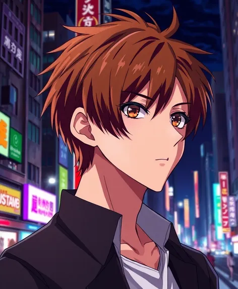 brown haired anime guy