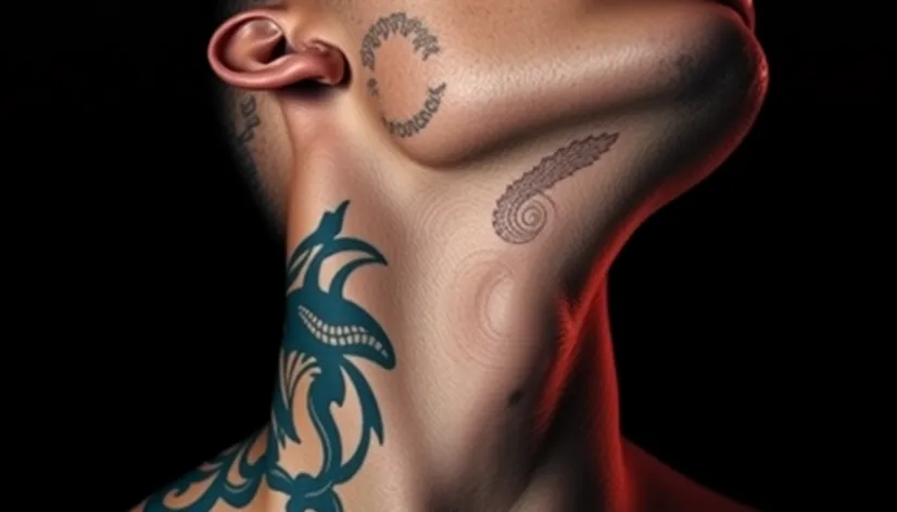 mens neck tattoos