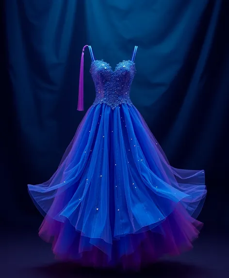 blue graduation dress