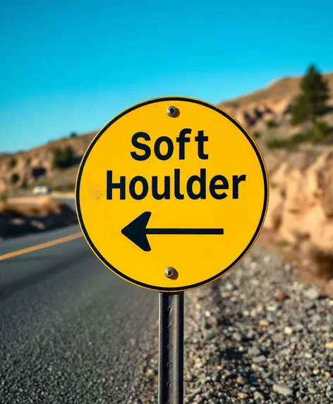 soft shoulder road sign