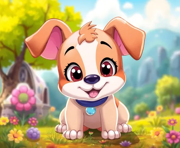 cartoon female puppy