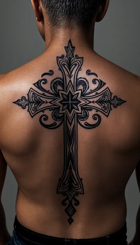 cross back tattoo