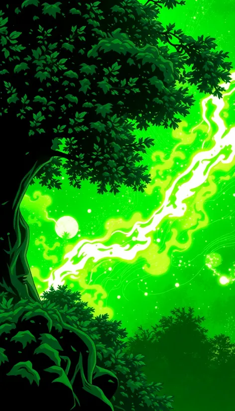 green anime theem bg