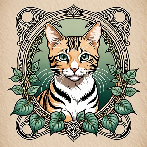 Neo traditional tabby cat