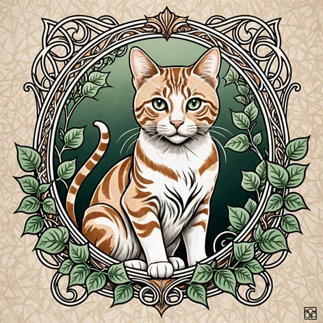 Neo traditional tabby cat