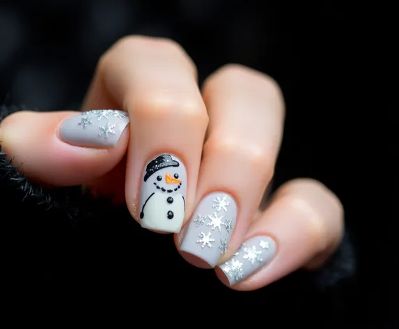 snowman nail art