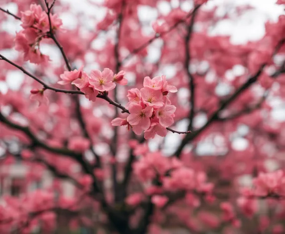 red sakura tree