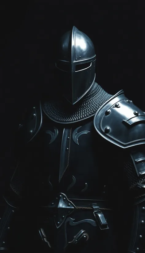 medieval black knight armor