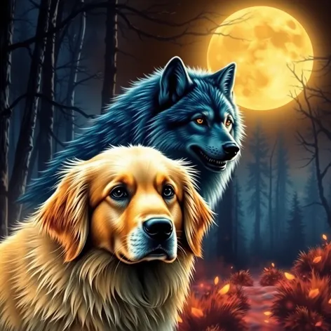 golden retriever and werewolf