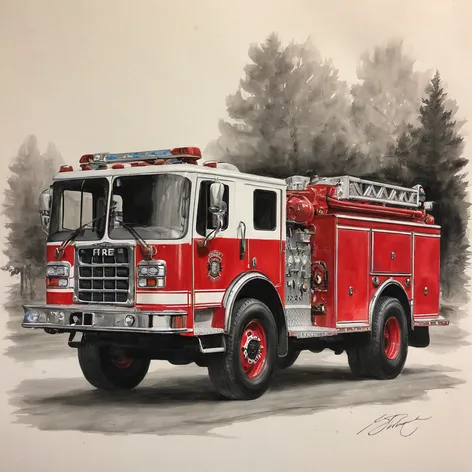 fire truck drawing