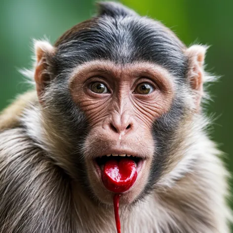 monkey with lipstick