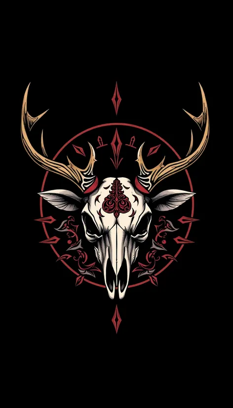 skull deer tattoo