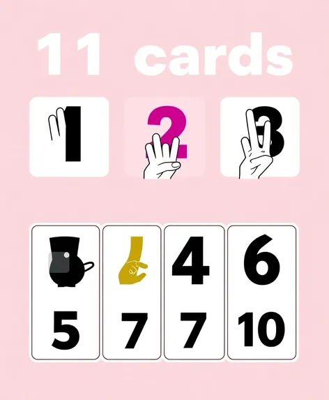 sign language number cards