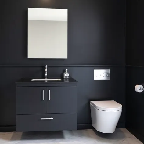 black bathroom cabinet