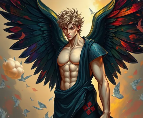 male angel black wings