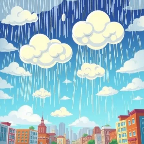 cartoon clouds and rain