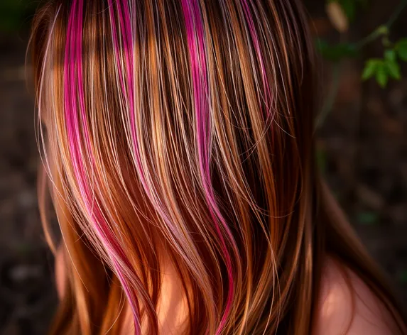 pink hair highlights in