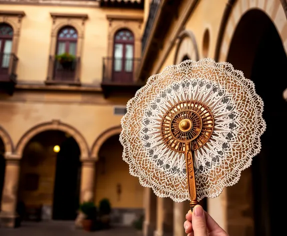 vintage handheld fan spanish